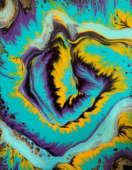 Vulva (an acrylic pour painting) by Michelle Keating